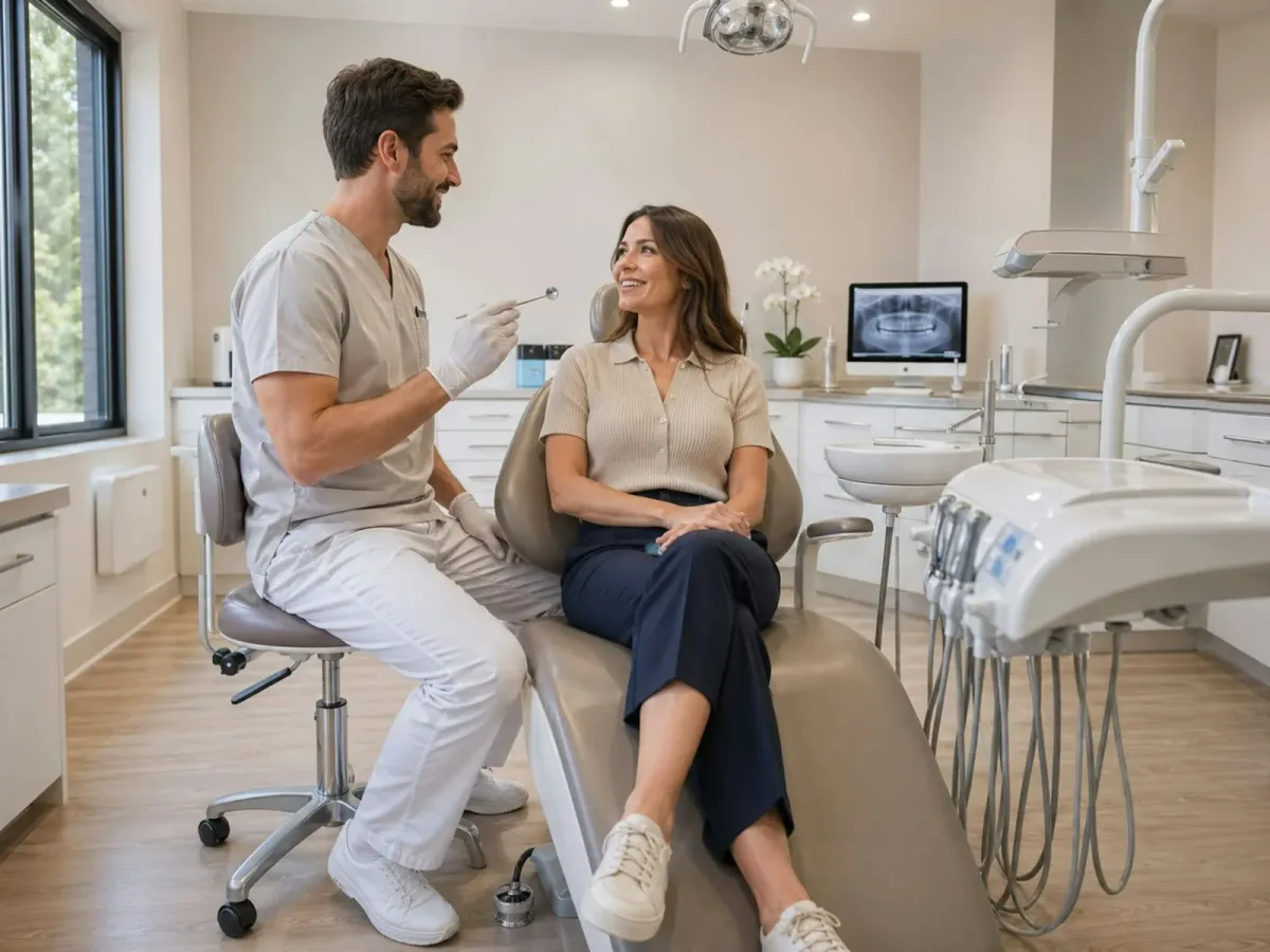 Profesional y paciente en un entorno de atención